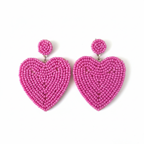 Beaded Heart Earrings Product Image
