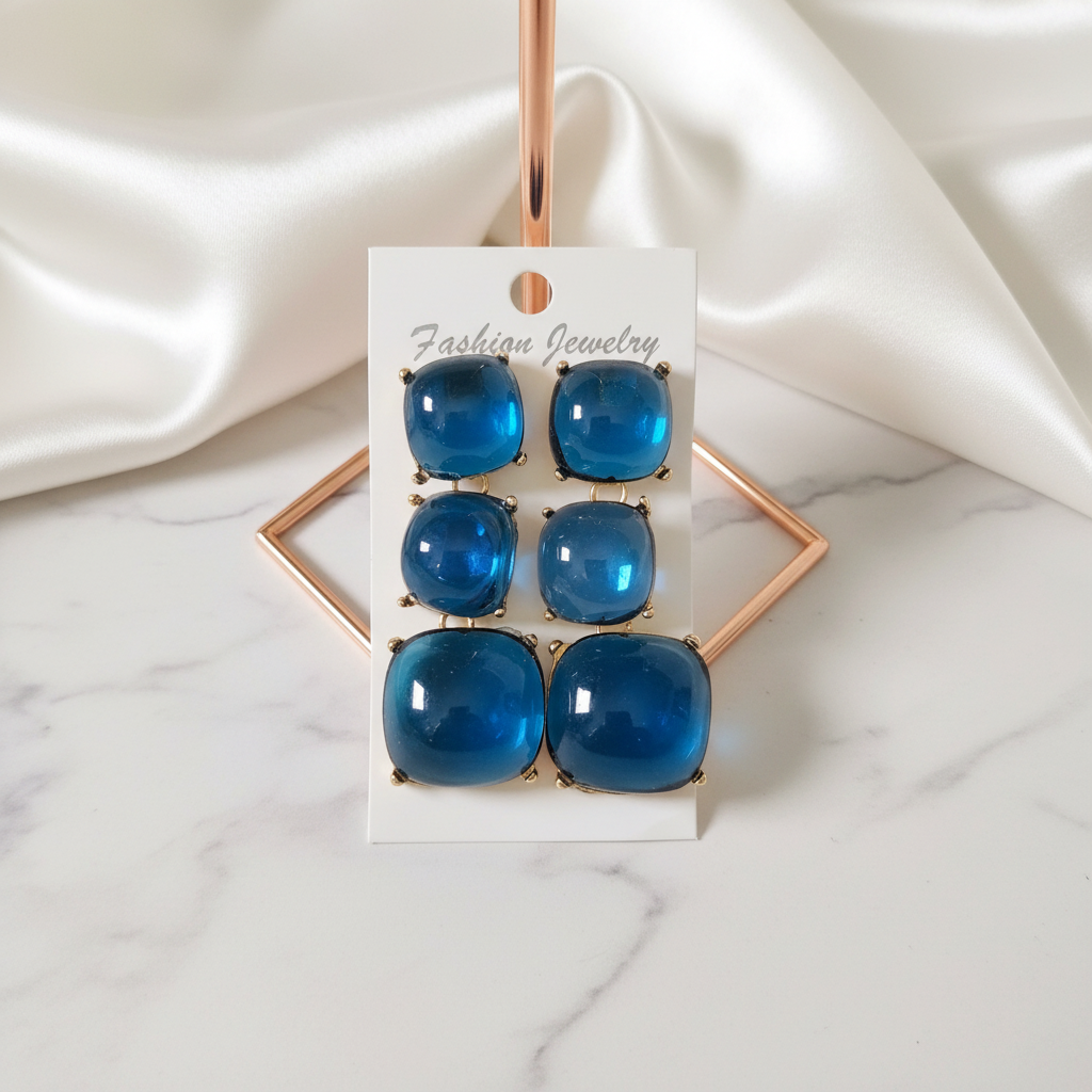 Blue Bubble Earrings Background