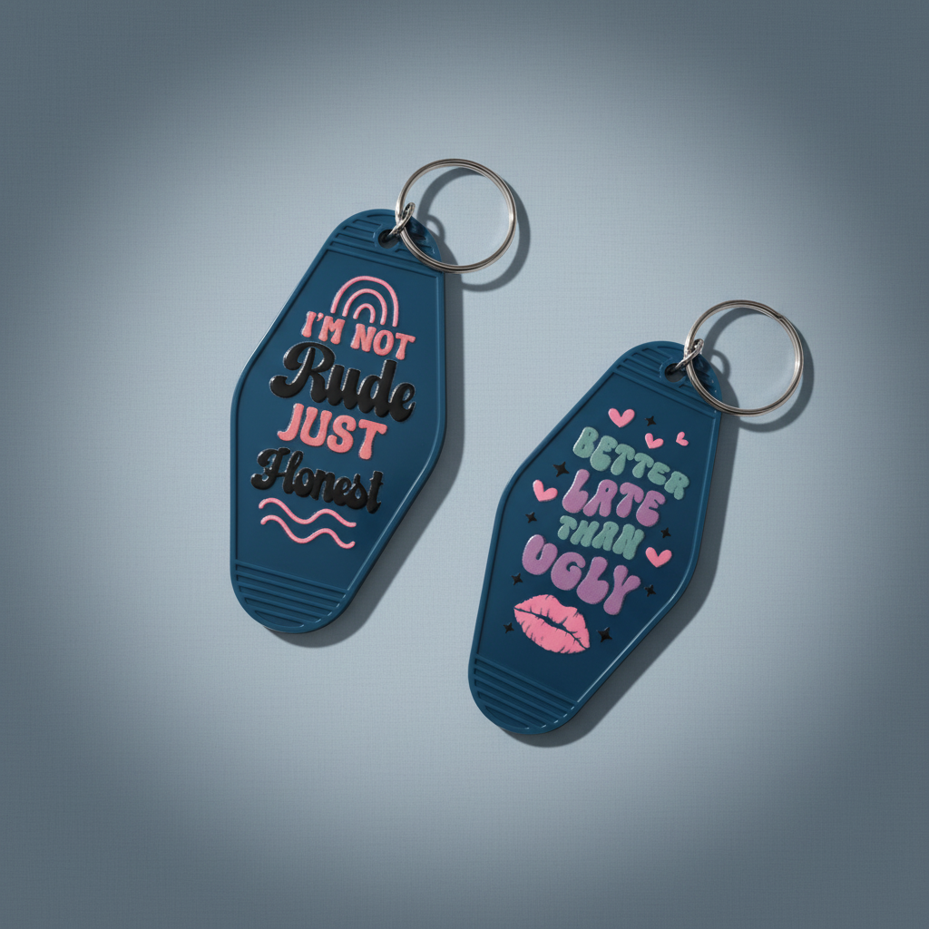 Dark Blue Keychain Set Combined Background