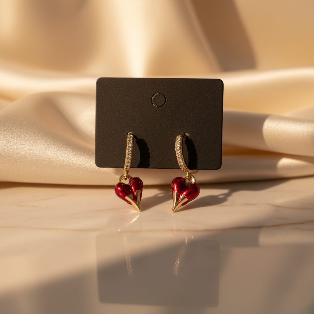 GOLD HEART DANGLES Background