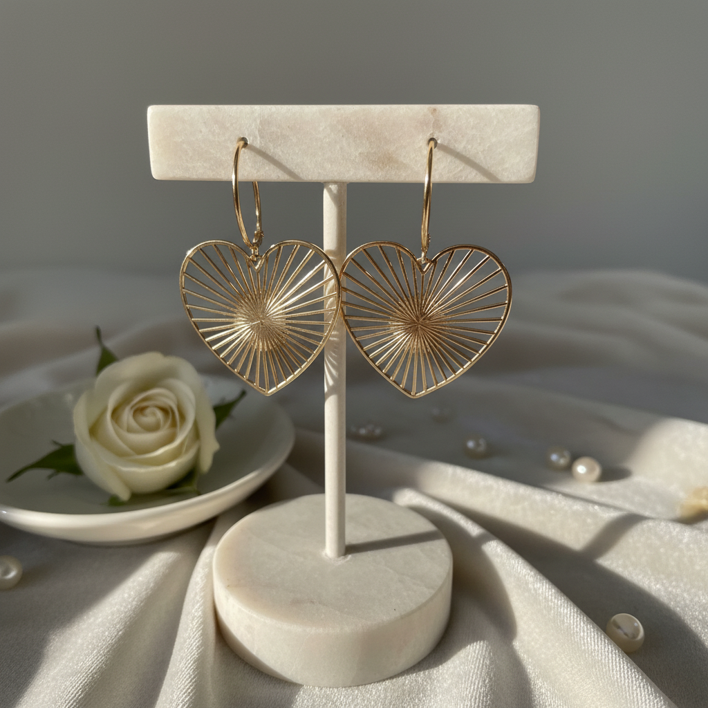 GOLD HEART EARRINGS