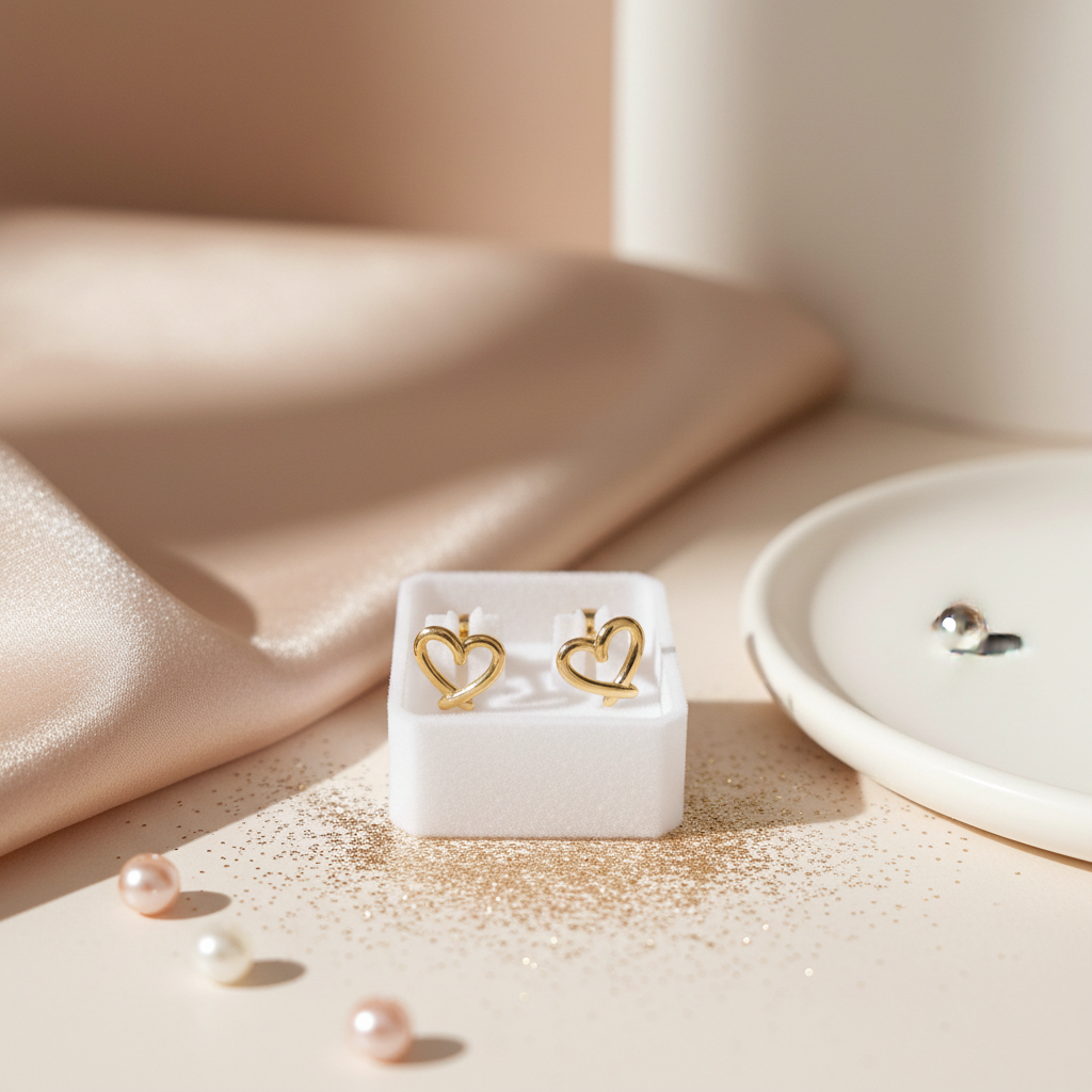 GOLD HEART STUDS Background