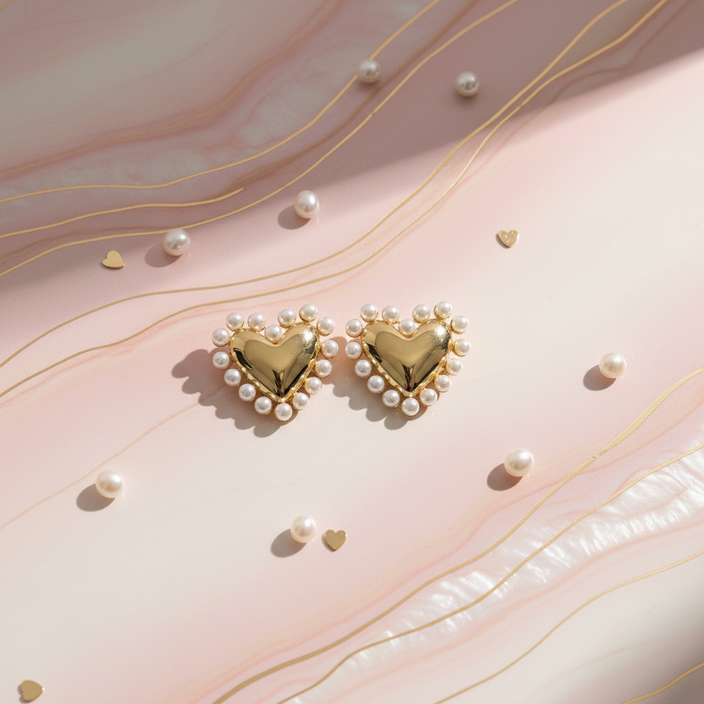 HEARTS AND PEARLS GOLD Background
