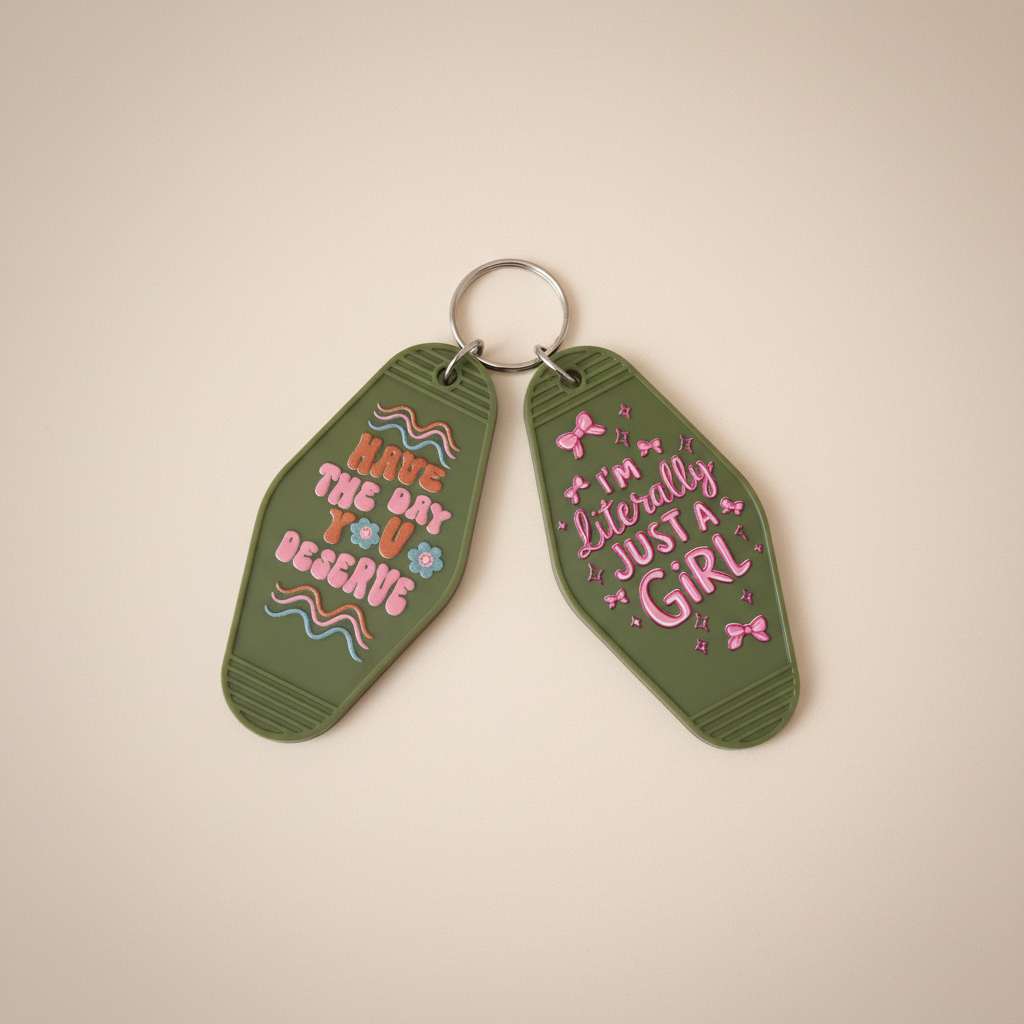 Olive Green Keychain Set Combined Background