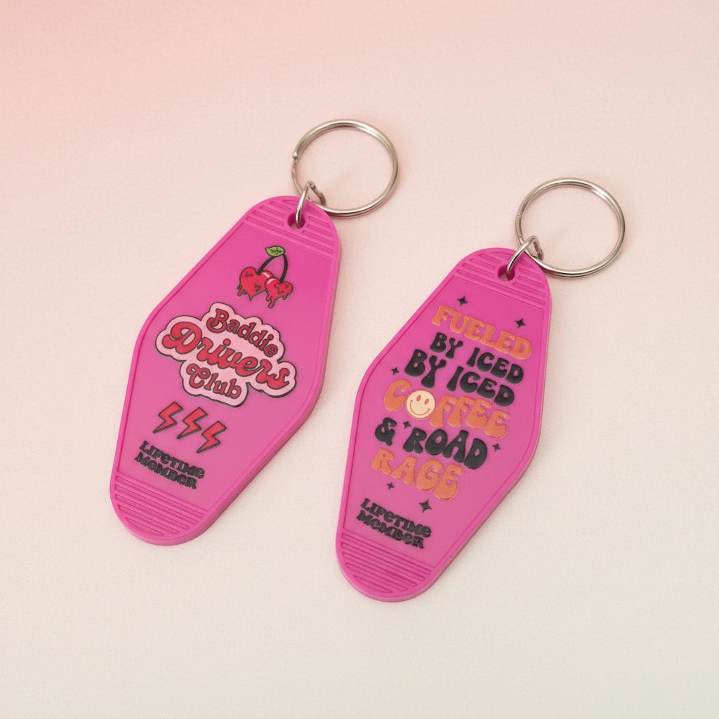 Pink Keychain Set Combined Background