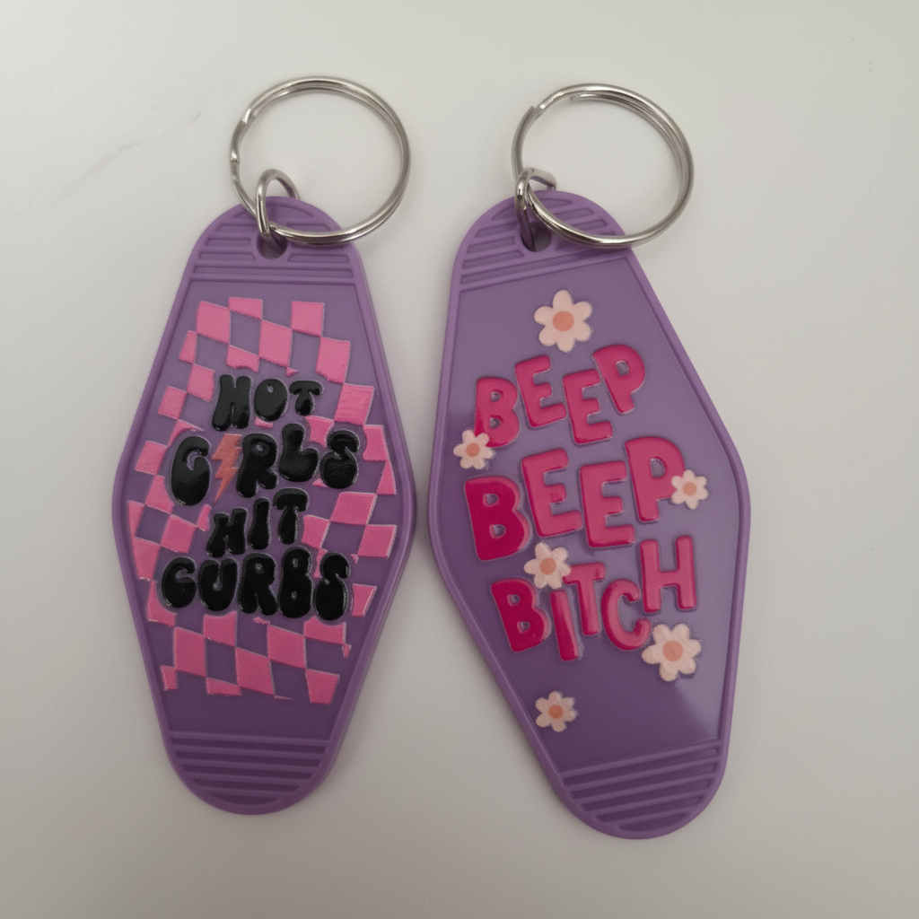 Purple Keychain Set Combined Background