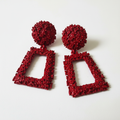 Red Crushed Earrings Angled
